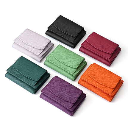 Japan Amazon Lotte Women's Genuine Leather Small Purse rfid Coin Bag Wallet Foreign Trade Mini Short Money Cloth