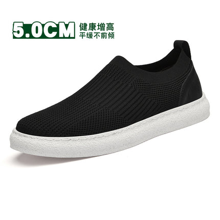 Summer New Vintage Board Shoes Fly-woven Cowhide Mesh Shoes Fashion Comfortable Invisible Height-increasing Mesh Board Shoes Trend