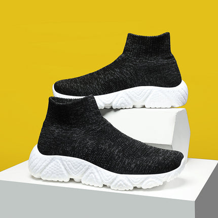 New spring and summer men's and women's casual shoes thick bottom sneaker slip-on loafers slip-on fashion shoes flying woven women's shoes