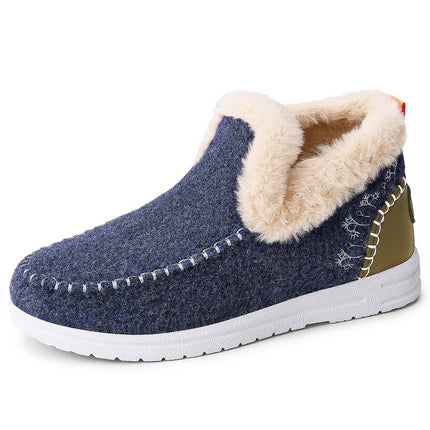 Women's Cotton Shoes, New Winter Style, Fleece-Lined and Thickened Snow Boots, Slip-On Short Boots, Cross-Border Fashion, Warm Cotton Boots