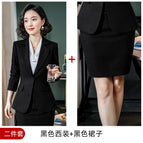 Black suit + skirt / S