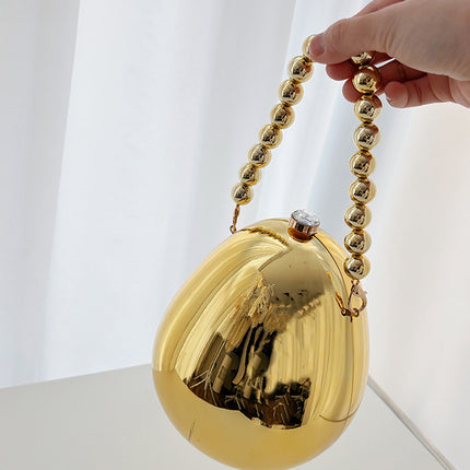 Cross-border New Oval Mirror Goose Egg Bag 2024 Autumn New Women's Fashion Cosmetic Bag Chain Crossbody Women's Bag