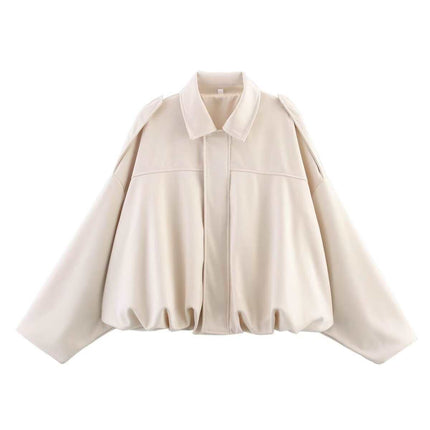 AliExpress bomber jacket fashion cross-border casual European and American bat sleeve top wholesale women's zipper