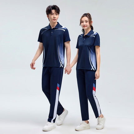 Chinese Team Summer Square Dance Leisure Sports suit Short-sleeved Trousers Men's and Women's Sports Class Clothes Group Clothing