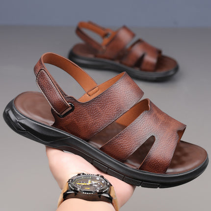 Sandals Men's Summer New Korean Style Sandals Men's Non-Slip Breathable Casual Outdoor Beach Shoes Trendy One-Piece Drop Shipping