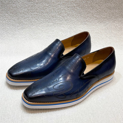 Men's Leather Shoes Casual Shoes Green Fashion Comfortable Flat Shoes Handmade Classic Loafers Office Banquet Men's Shoes
