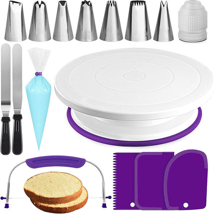 Baking tools suit cake decorating table turntable decorating mouth decorating bag spatula scraper plastic turntable wholesale