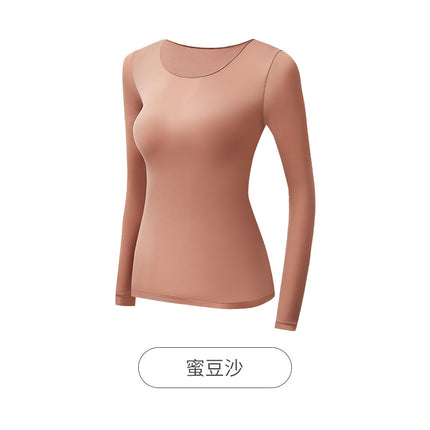 21701 Hyaluronic Acid Skin-beautifying Clothes Long-sleeved Heat-storing Traceless Lightweight Muscle-bottomed Long Johns suit Warm-keeping Underwear for Women