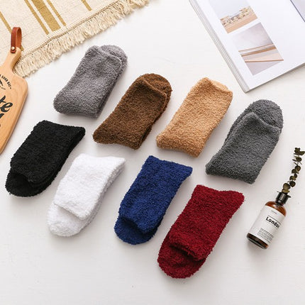Cross Border in stock Carpet Floor Socks Coral Fleece Socks Thickened Warm Towel Socks Men Casual Sleep Socks