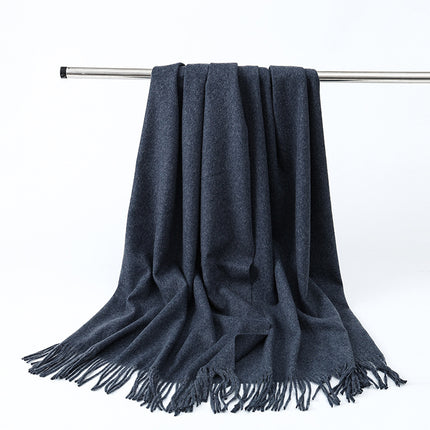 Wool Scarf Shawl High-End Versatile Cashmere Scarf Women's Winter 2025 New Men's Solid Color Scarf Wholesale
