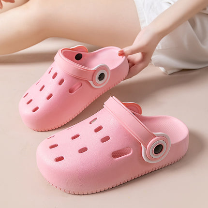 Summer New Dung-feeling Thick-soled Slippers Women's Fashionable Home Non-slip Deodorant Beach Shoes Hole Shoes Women's Outer Wear