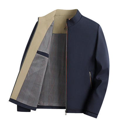 Z Autum New Jacket Men's Business Casual Fashion Middle-Aged and Elderly Tops Official Office Jacket Men's Executive Clothing Men's