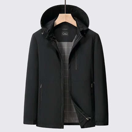 Men's Jacket Milk Silk Jacket Youth Business Casual Removable Hat Jacket Men's 2025 Spring New