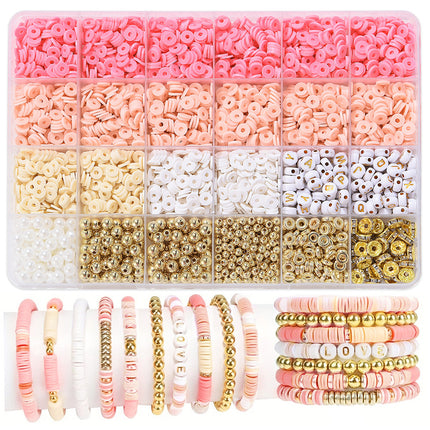 European and American Cross-border 24-grid Clay Bead Bracelet Making Kit 3mm23 Color Bead Bracelet Making DIY Jewelry Kit