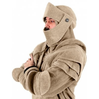 Halloween Sweatshirt Male Knight Hooded Elbow Guard Drawstring Mask Pullover Kangaroo Bag Solid Color Jacket Sweatshirt Cos