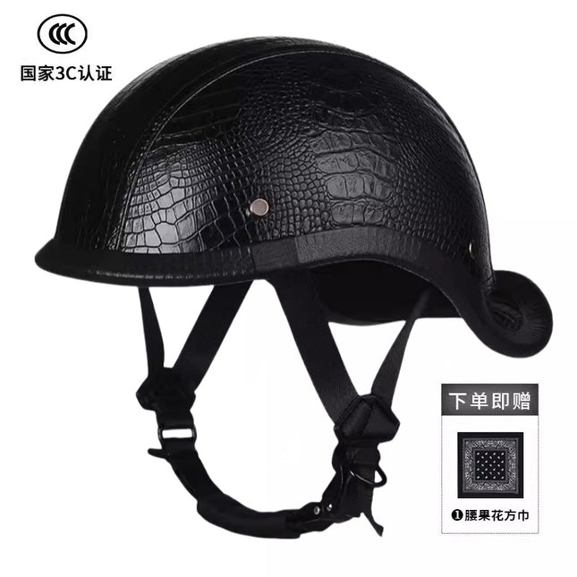 New National Standard 3C Retro Flip-Up Helmet for Women, Motorcycle Half-Helmet for Men, Electric Scooter Helmet, Cruiser Helmet for Riding