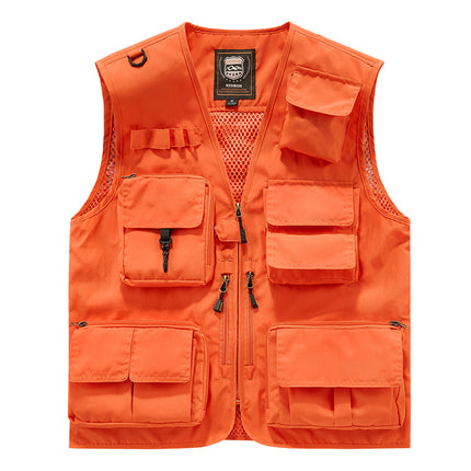 A minimum order work uniform vest custom logo emergency management communication security personnel tooling vest printing