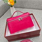 Silver buckle ostrich pattern/rose red (19cm)