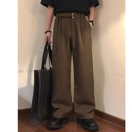 New Loose Casual Pants for Men, Korean Style Trendy Versatile Pants, Summer Thin Drape Wide-Leg Floor-Length Trousers