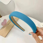 Sapphire blue wide body sponge headband
