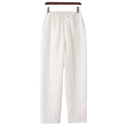 Taiji Pants Men's Cotton and Linen Bloomers Women's Loose Taijiquan Practice Pants Martial Arts Pants Spring and Autumn Taiji Practice Clothes Linen