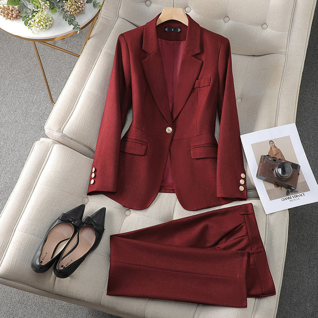 New Orange Professional Small Suit Jacket High-grade Suit suit Suit Spring and Autumn Short Skirt Small Hugh
