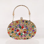 Sunflower colored diamond gold portable O-chain / 20X15X5cm