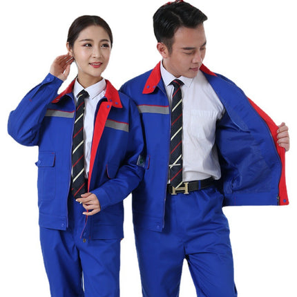 Spring and Autumn Long Sleeve Gas Station Work Clothes Suit Men's Labor Suit FJD Sinopec PetroChina Gas Station Tooling