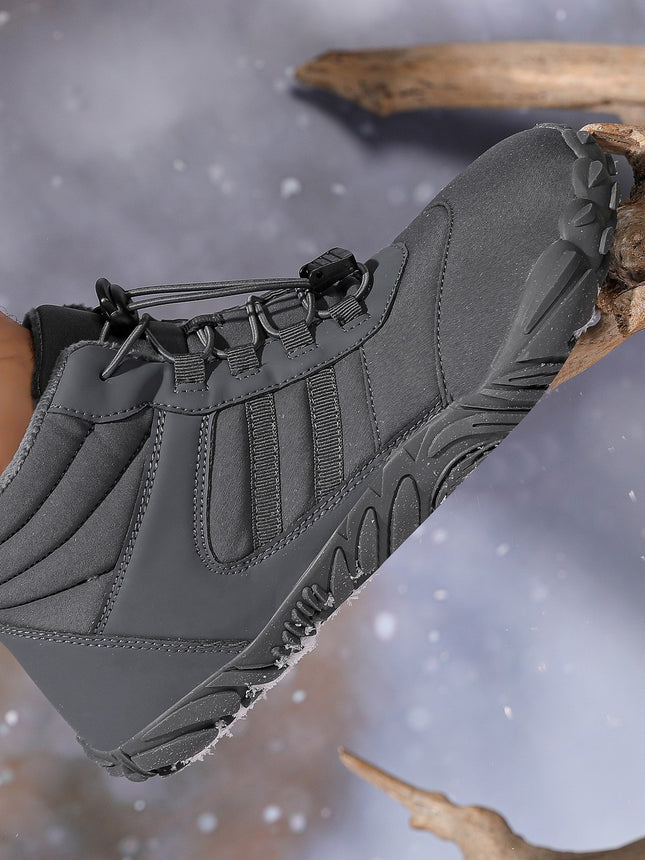 Five-Finger Cotton Shoes, Cold-Proof and Fleece-Lined Snow Boots, Outdoor Cycling Snow Boots, Winter Cotton Shoes, Waterproof Cotton Shoes, Mountaineering Cotton Shoes