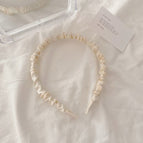 Milk white pleated headband