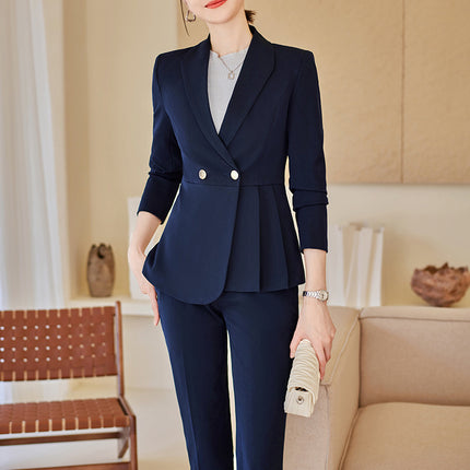 Suit suit Women's Autumn New Business Wear Fashion Elegant Goddess Fan Suit Dress Hotel Manager Work Clothes