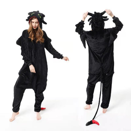 Cross-Border Cartoon One-Piece Flannel Pajamas, Animal Children's Parent-Child Performance Costumes, Dinosaur, Pegasus and Unicorn