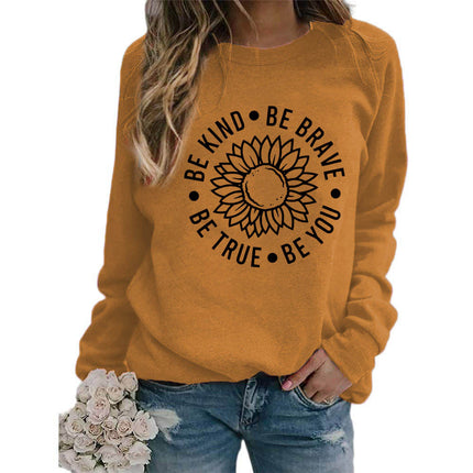 Foreign trade supply be like flower printed round neck jacket sweater European size ladies coat long sleeve cross-border autumn and winter