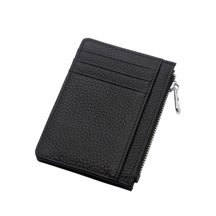 High-End Multi-Card Slot Genuine Leather Zipper Card Holder for Men, Thickeneded First-Layer Cowhide, Women's Small Change Driver's License Bag Cover