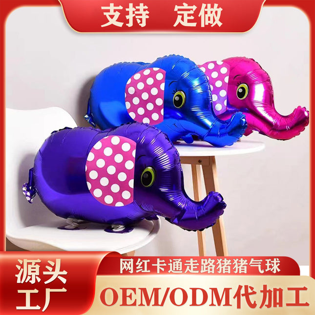 Walking animal balloon online celebrity cartoon walking pig balloon night market stall push aluminum film balloon wholesale