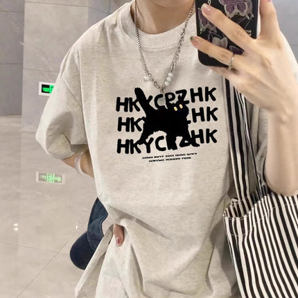 Pure Cotton Short-Sleeve T-Shirt for Women 2026 New American Retro Design Niche Half-Sleeve Top Women's Loose Trendy Brand T-Shirt
