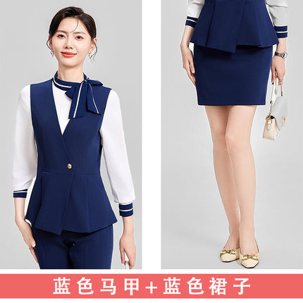 Hotel overalls female spring and autumn high-end professional suit beautician jewelry store club sales manager front desk tooling
