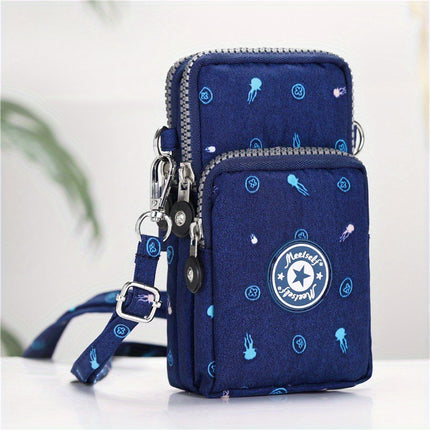 2020 Korean style mobile phone bag women's mobile phone bag packaging zipper printed small bag summer shoulder bag women's crossbody