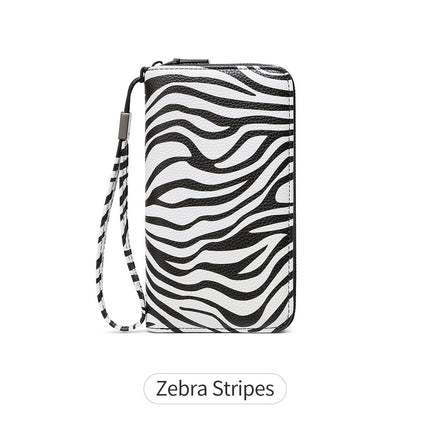 Foreign Trade Cross-Border New Women's Wallet Rfid Multi-Functional Large-Capacity Accordion Card Holder Printed Cow Pattern Clutch Bag