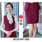 wine red Vest Dress / S