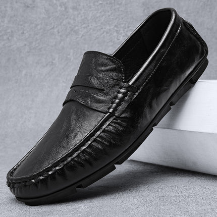 Live Broadcast Explosions Doug Shoes Men's Genuine Leather Cowhide Cross-border High-end Slip-on Foot Driving Shoes Leather Shoes Lazy Shoes for Men
