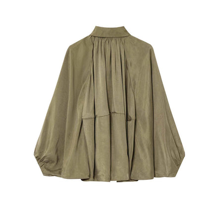 Aviator Jacket Cross-Border Fluffy European and American Style Fashion Foreign Trade Women's Clothing Army Green