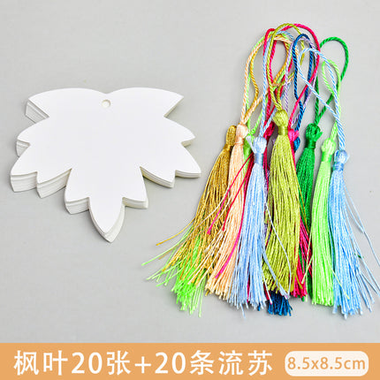Bleaching Paint Bookmark Lacquer Ancient Style Blank Paper Card DIY Handmade Student Creative National Style Production Tassels