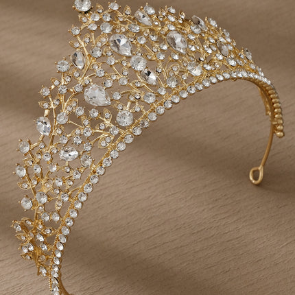European and American All-match Bride Wedding Hair Accessories Light Luxury Full Diamond Birthday Party Crown Baroque Vintage Rhinestone Crown