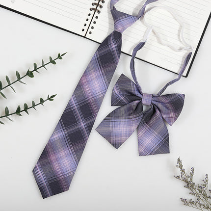 Japanese and Korean striped jk/dk college style men's and women's red cyanotic gray blue shirt accessories tie-free collar suit