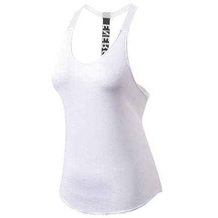 Women's Sports Vest Fitness Yoga Running T-Shaped Suspender Cover-Up Quick-Drying Breathable Loose Vest 2023