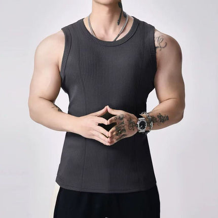 Waistcoat heavyweight 310G sleeveless muscle fitness dog vest men's large slim casual base