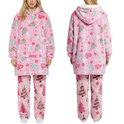 Hooded Blanket, Winter Thickened Flannel Lamb Fleece Outdoor Lazy Blanket, Hooded Blanket, Lazy Clothes, Pajamas, Tv Blanket