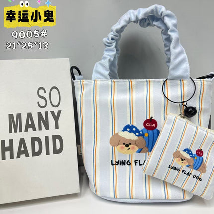 In-Stock New Small Cloth Bag Ins Cute Cartoon Women's Summer Cloth Bag Handbag Casual Tote Bag Upgrade