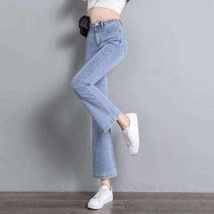 Black Jeans Women's Spring and Summer 2025 New Women's High Waist Tight Slim Slim Mop Micro Horn Pants